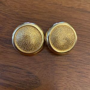 Vintage Monet gold clip on earrings